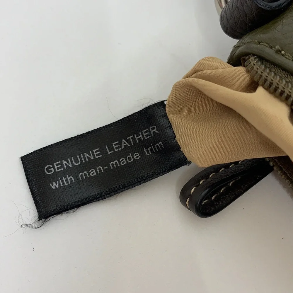 Giani Bernini Olive Green Pebbled Leather Crossbody Bag Purse Multi Compartment